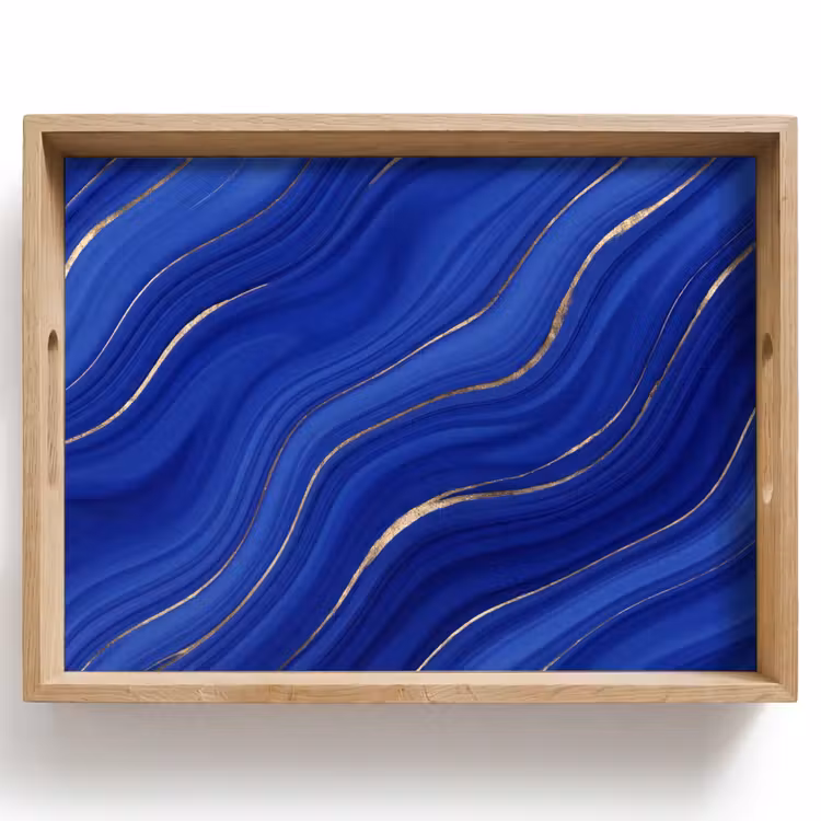 Tablett - Zusammenfassung – Linien – Blau — 1