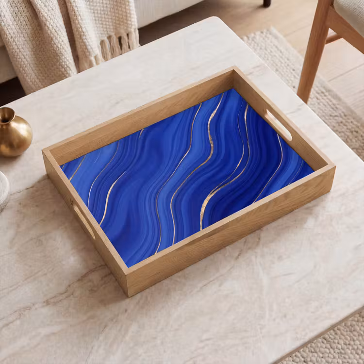 Tablett - Zusammenfassung – Linien – Blau — 2