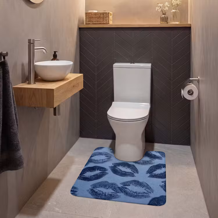 WC Vorleger - Lippen – Muster – Blau — 2