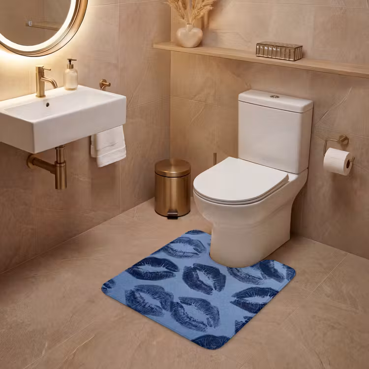 WC Vorleger - Lippen – Muster – Blau — 4