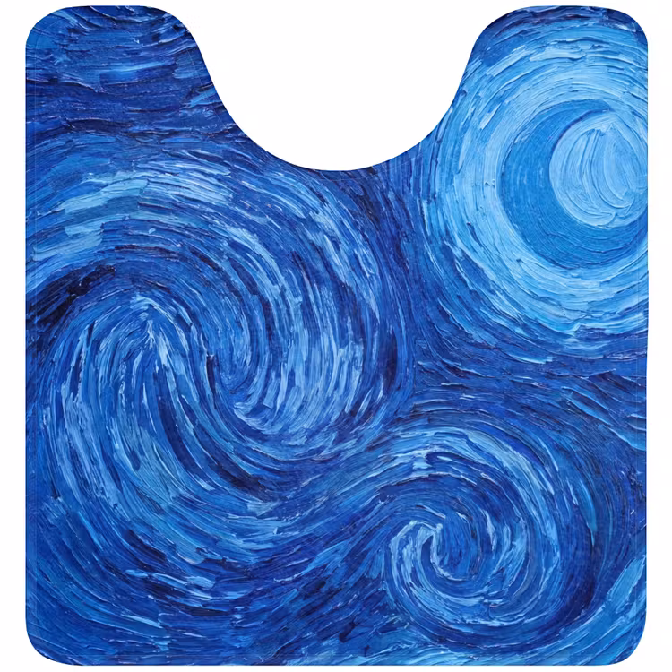 WC Vorleger - Wirbel – Blau – Modern — 1