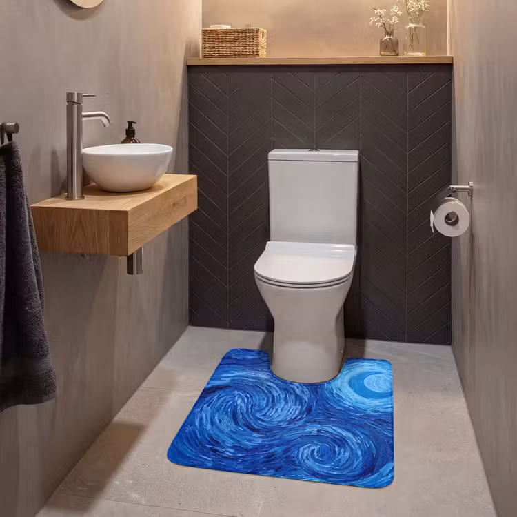 WC Vorleger - Wirbel – Blau – Modern — 2