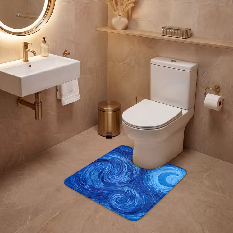 WC Vorleger - Wirbel – Blau – Modern — 4