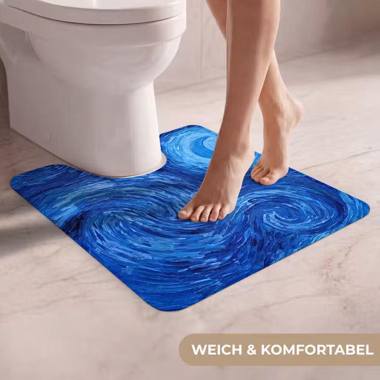 WC Vorleger - Wirbel – Blau – Modern — 5