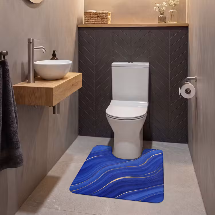 WC Vorleger - Zusammenfassung – Linien – Blau — 2