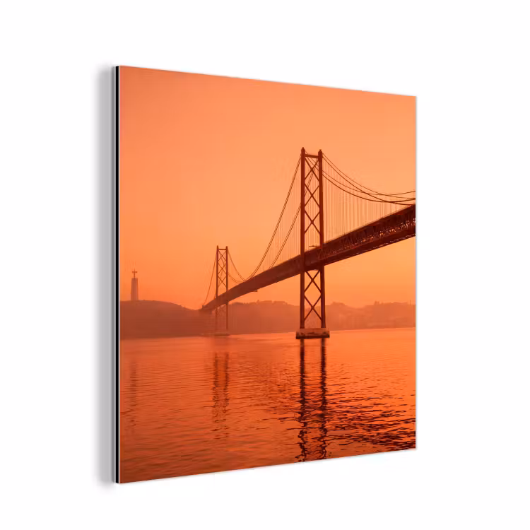 Alu-Dibond-Bild - Brücke – Wasser – Orange — 1