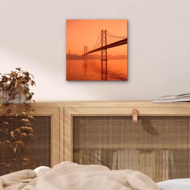 Alu-Dibond-Bild - Brücke – Wasser – Orange — 4