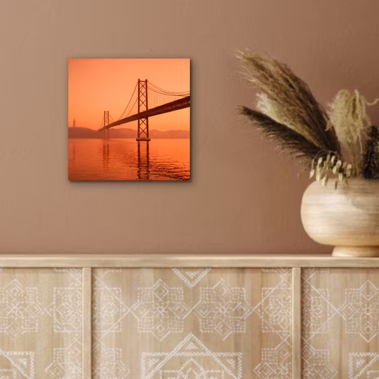 Alu-Dibond-Bild - Brücke – Wasser – Orange — 5