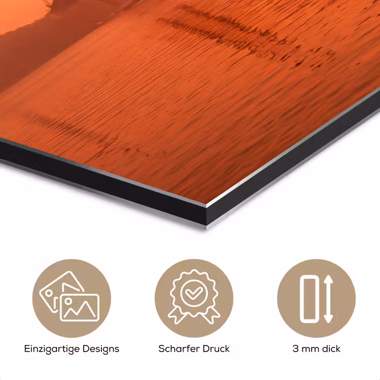 Alu-Dibond-Bild - Brücke – Wasser – Orange — 7