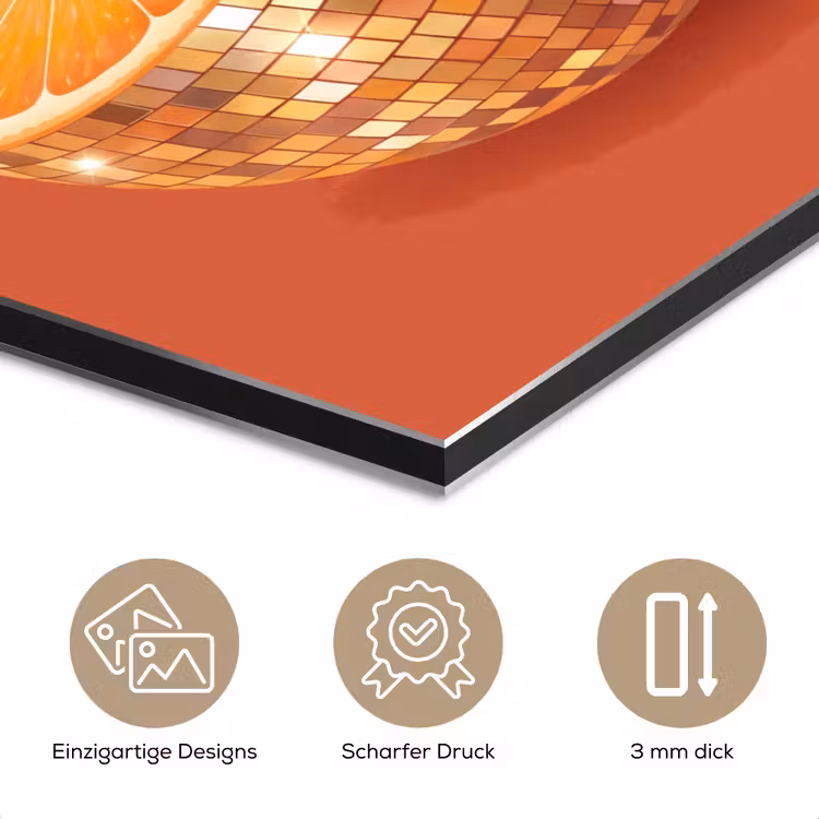 Alu-Dibond-Bild - Früchte – Disco – Gold — 7