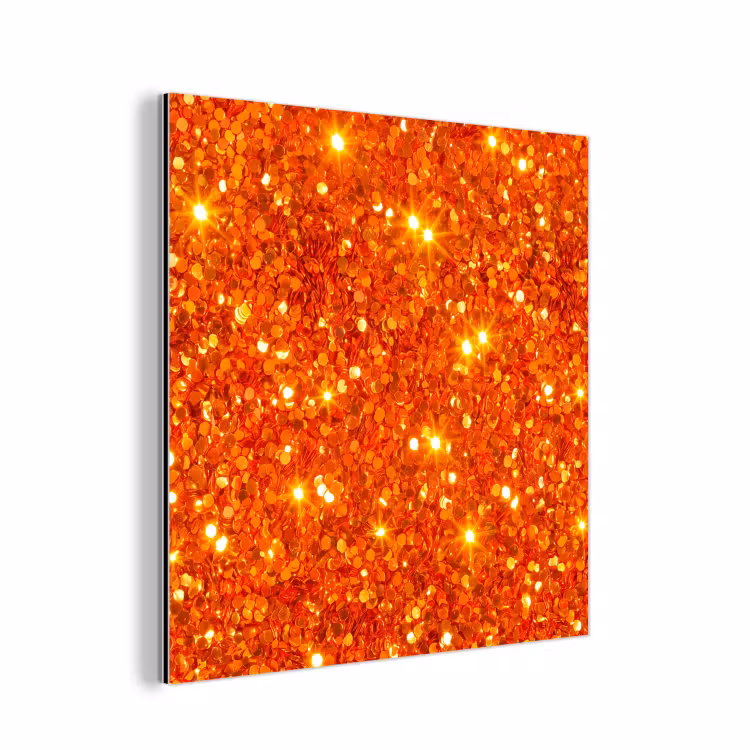 Alu-Dibond-Bild - Glitzer – Orange – Abstrakt — 1