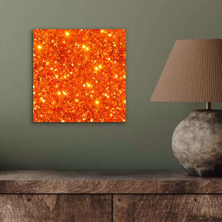 Alu-Dibond-Bild - Glitzer – Orange – Abstrakt — 3
