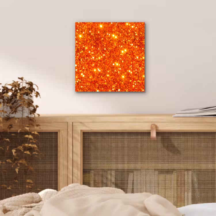 Alu-Dibond-Bild - Glitzer – Orange – Abstrakt — 4
