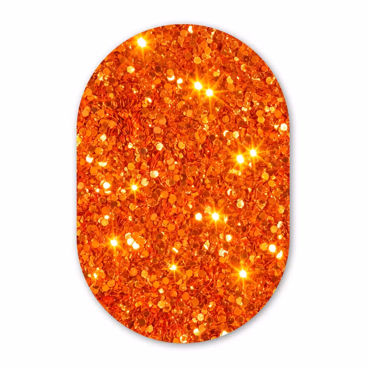 Alu-Dibond-Bild Oval - Glitzer – Orange – Abstrakt — 1