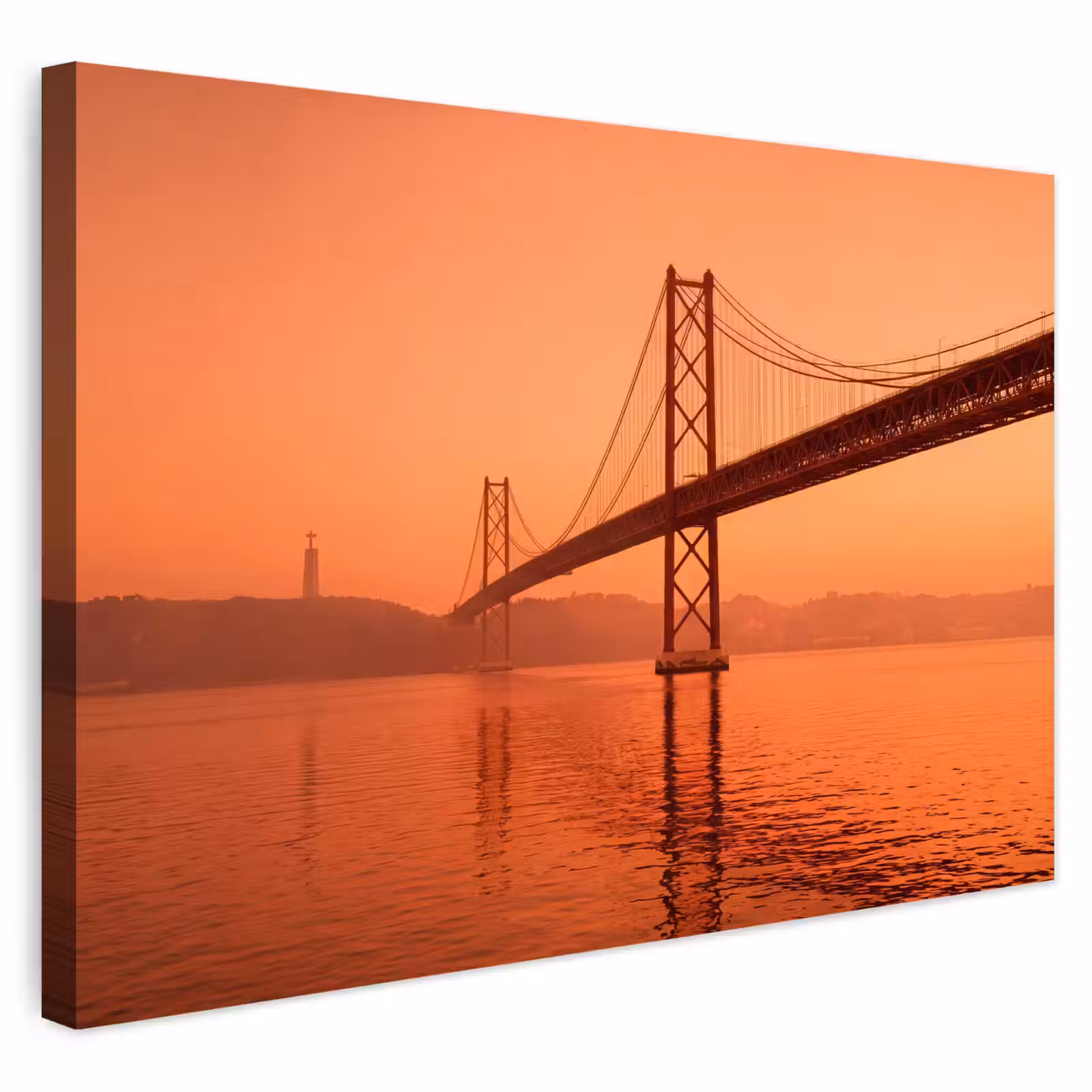 Outdoor Leinwand - Brücke – Wasser – Orange — 1