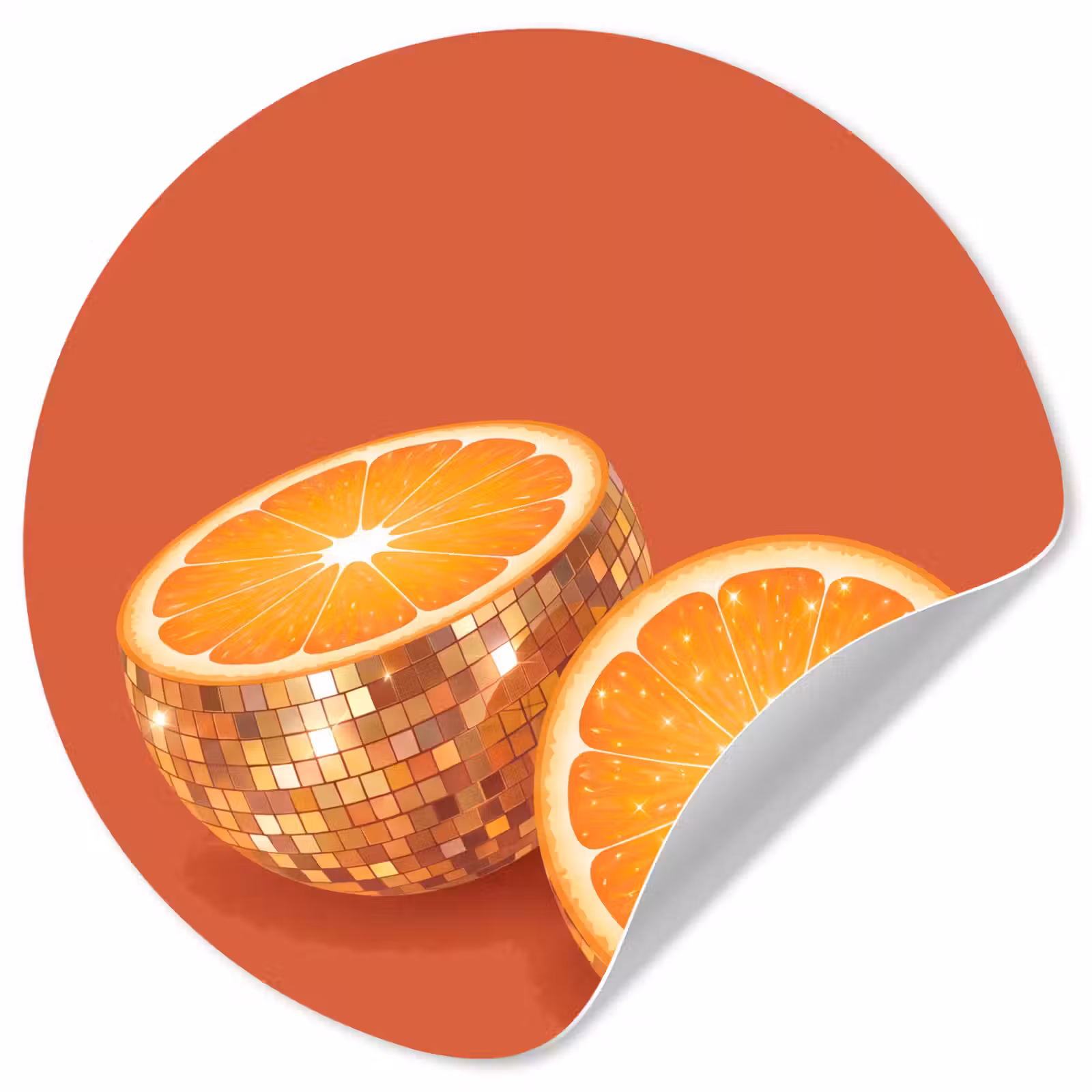 Runde Tapete - Früchte – Disco – Gold — 1