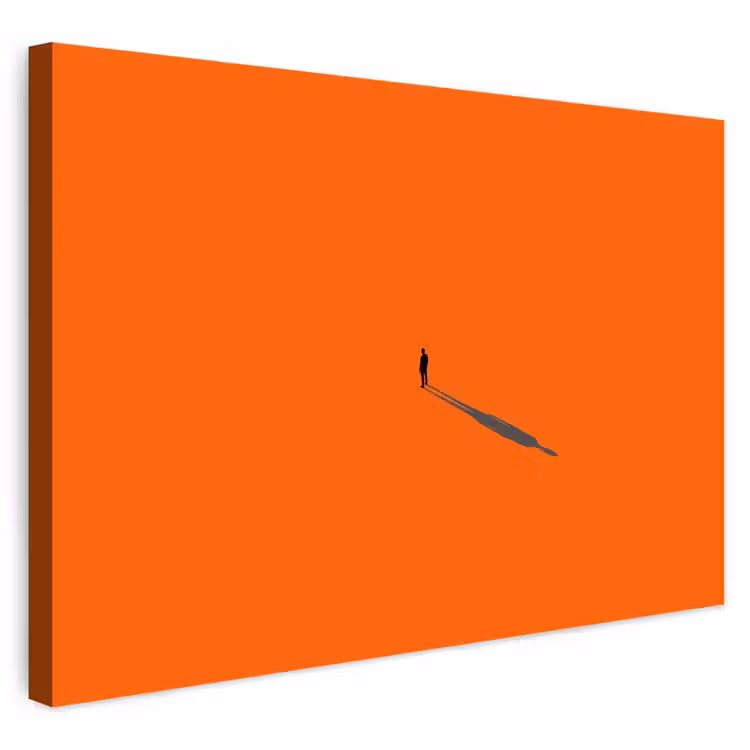 Outdoor Leinwand - Person – Schatten – Orange — 1