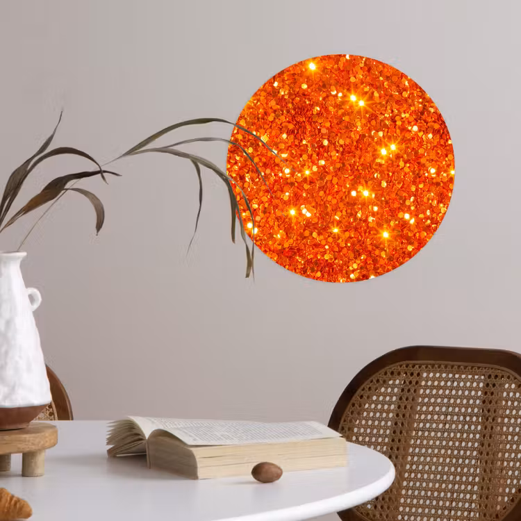 Runde Tapete - Glitzer – Orange – Abstrakt — 4