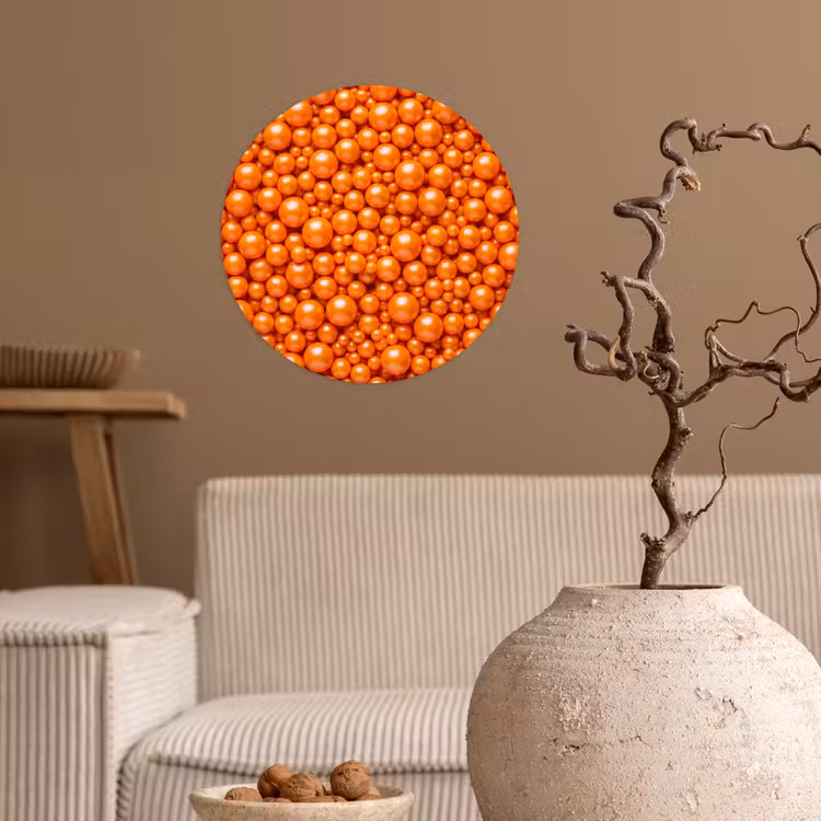 Runde Tapete - Süßigkeiten – Orange – Muster — 2