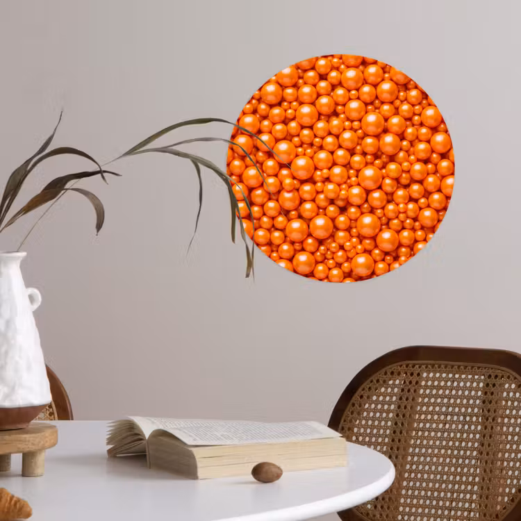 Runde Tapete - Süßigkeiten – Orange – Muster — 4