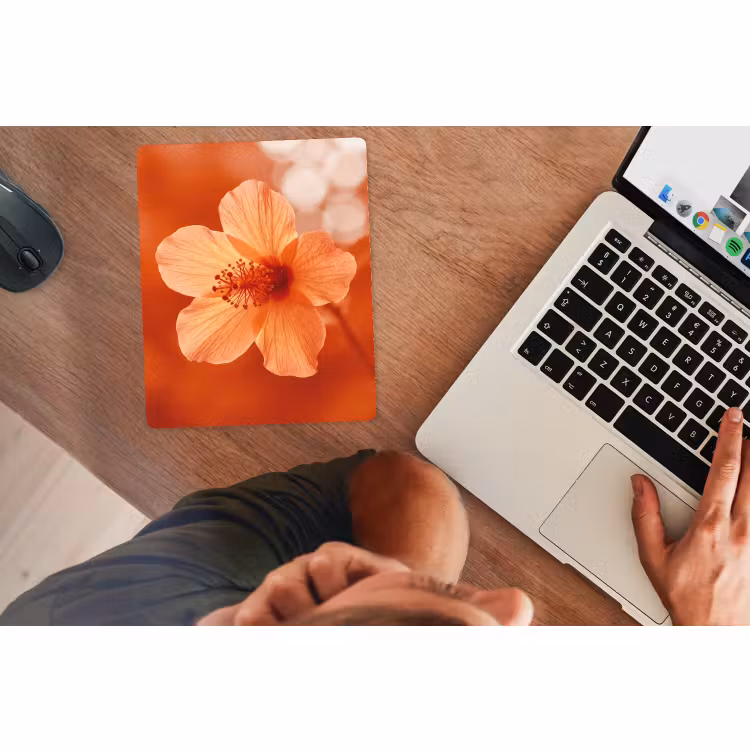 Mauspad - Orangefarbene Blume – Makro — 2