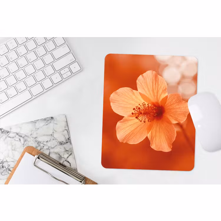 Mauspad - Orangefarbene Blume – Makro — 4