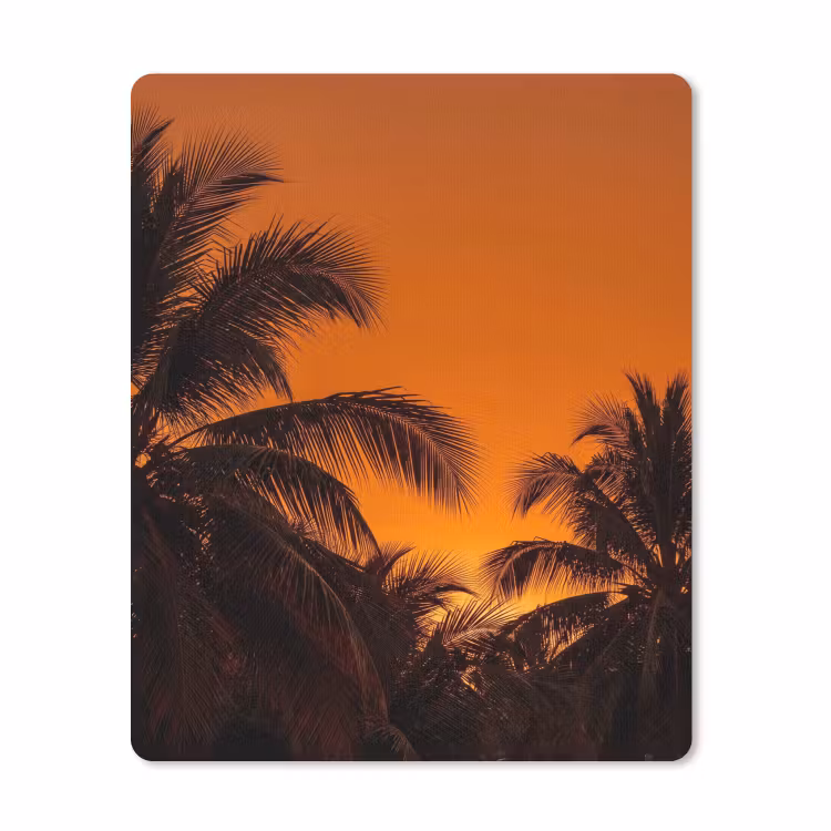 Mauspad - Palmen – Sonnenuntergang – Orange — 1