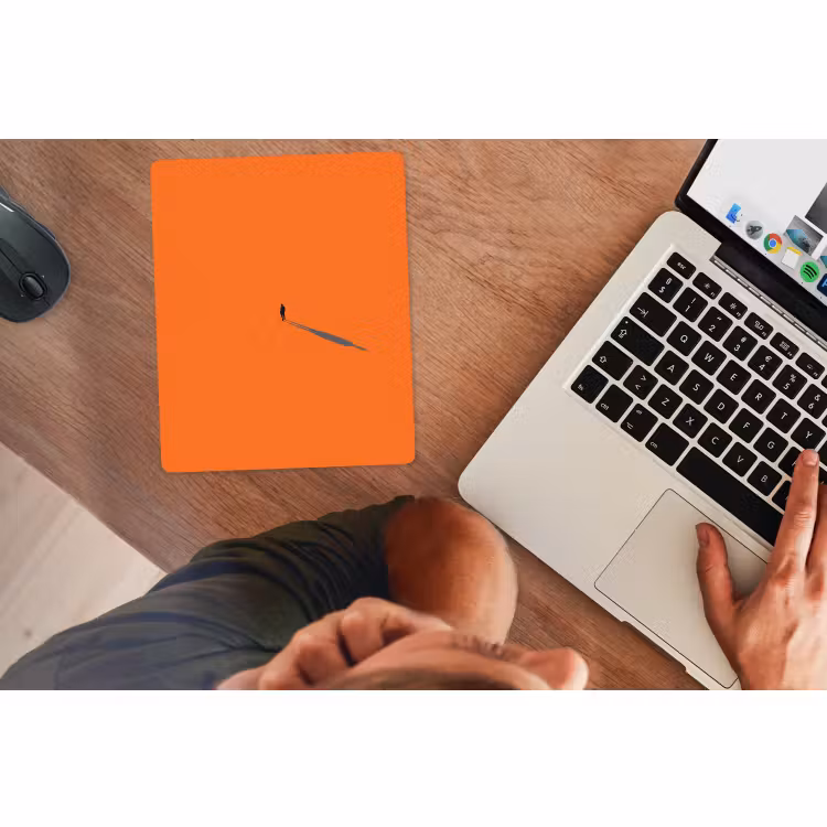 Mauspad - Person – Schatten – Orange — 2