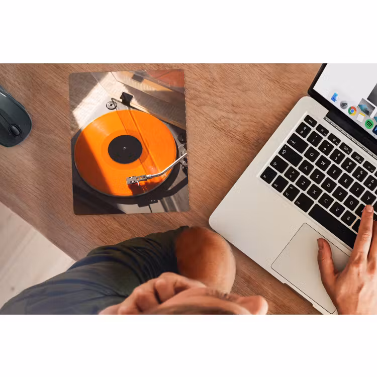 Mauspad - Plattenspieler – Orange – Musik — 2