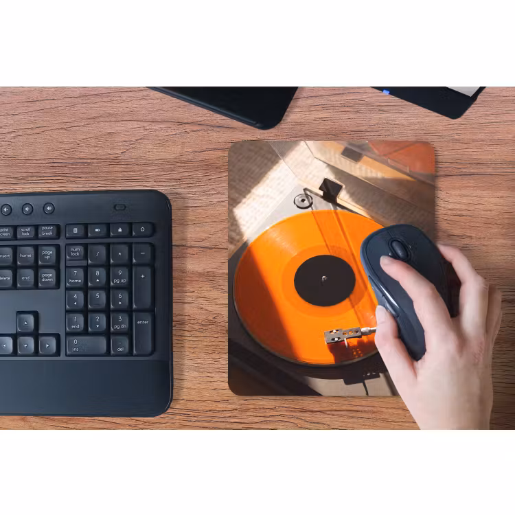 Mauspad - Plattenspieler – Orange – Musik — 3