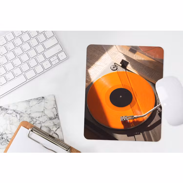Mauspad - Plattenspieler – Orange – Musik — 4