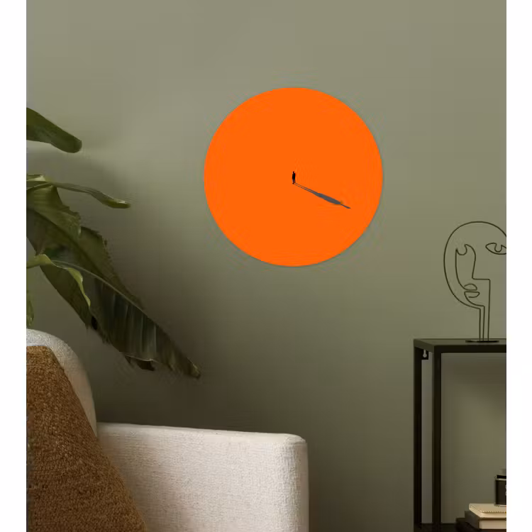 Runde Tapete - Person – Schatten – Orange — 3