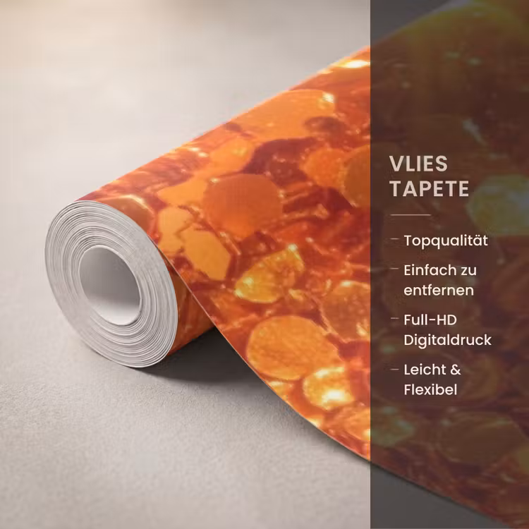 Tapete - Glitzer – Orange – Abstrakt — 3