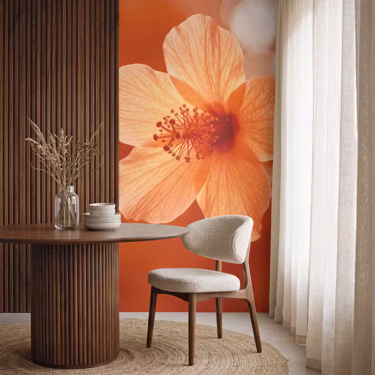 Tapete - Orangefarbene Blume – Makro — 4