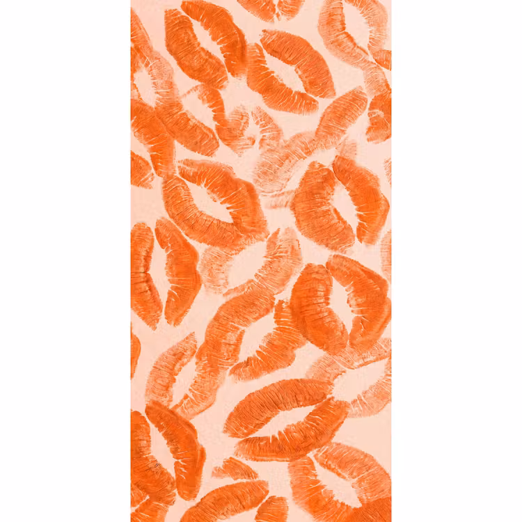 Tapete - Orangefarbene Kussabdrücke – Liebe — 2