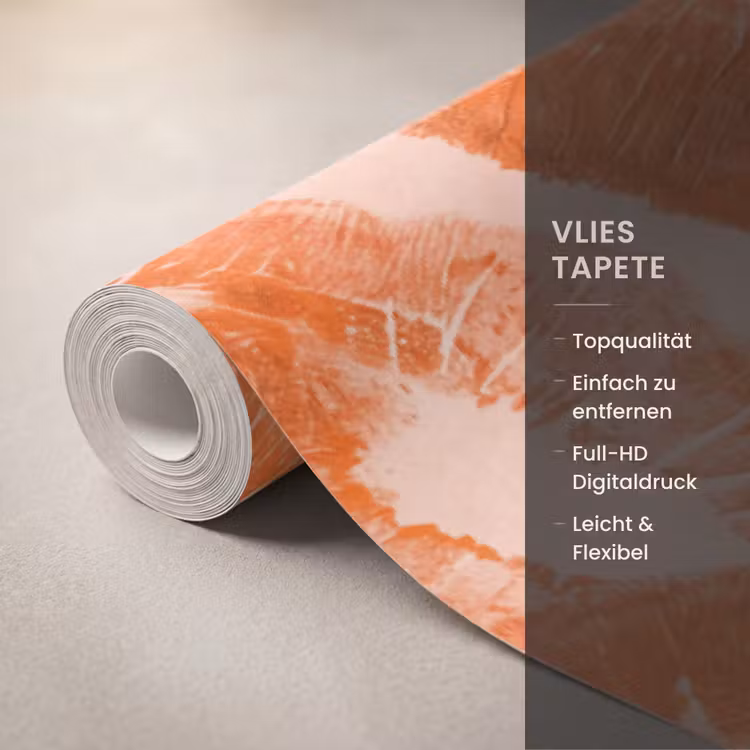 Tapete - Orangefarbene Kussabdrücke – Liebe — 3