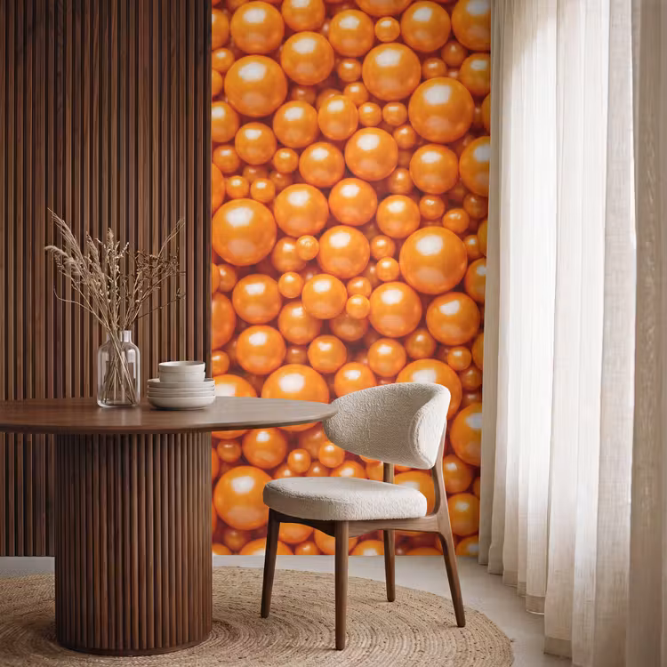 Tapete - Süßigkeiten – Orange – Muster — 4