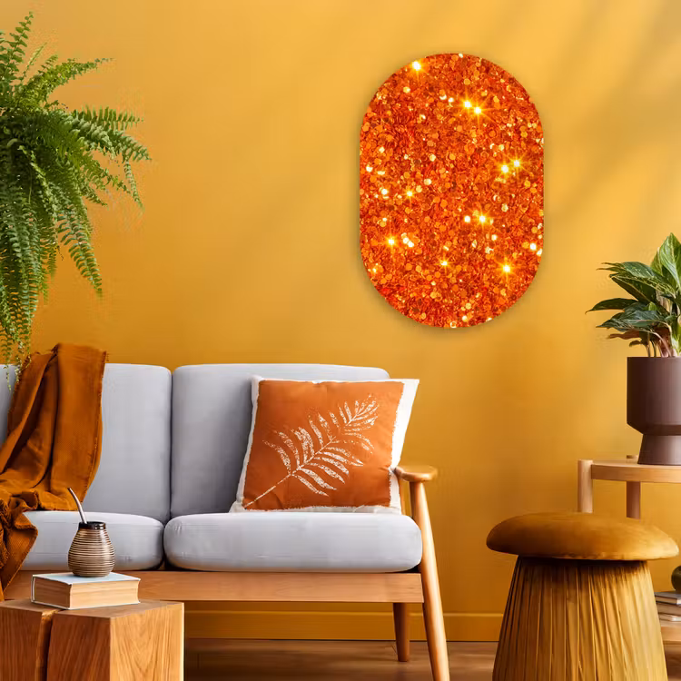 Forexbild Oval - Glitzer – Orange – Abstrakt — 2