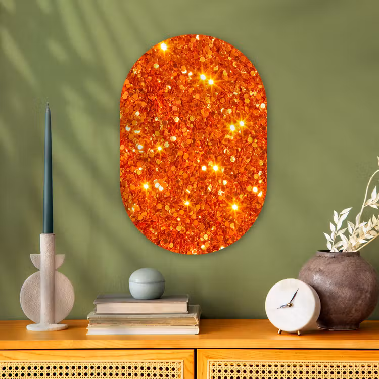 Forexbild Oval - Glitzer – Orange – Abstrakt — 3