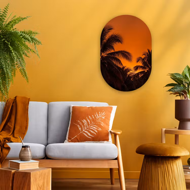 Forexbild Oval - Palmen – Sonnenuntergang – Orange — 2