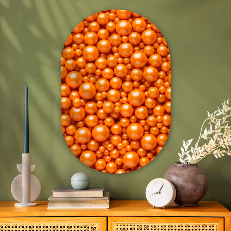 Glasbild Oval - Süßigkeiten – Orange – Muster — 2