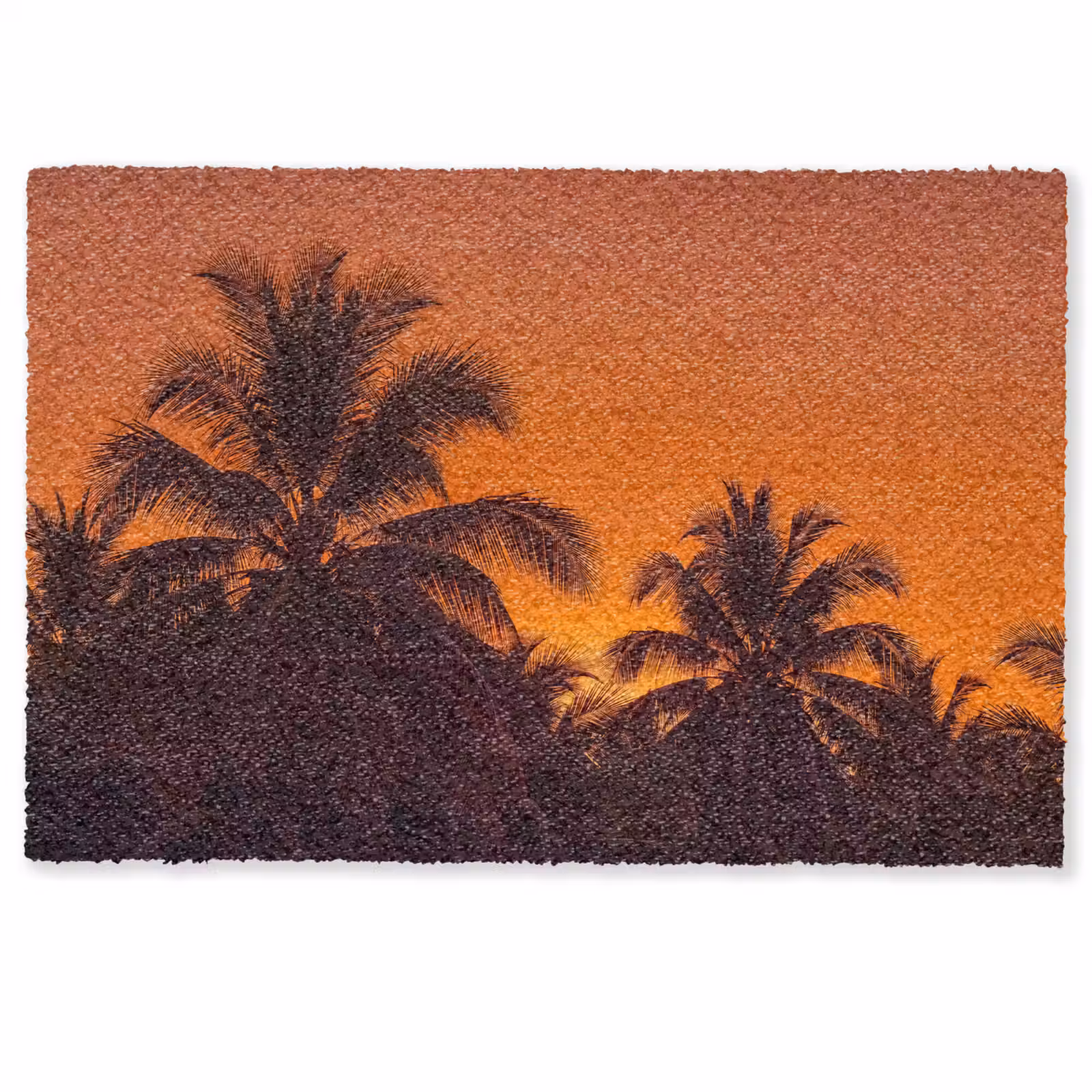 Fußmatte - Palmen – Sonnenuntergang – Orange — 1