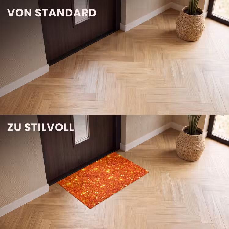 Fußmatte - Glitzer – Orange – Abstrakt — 3