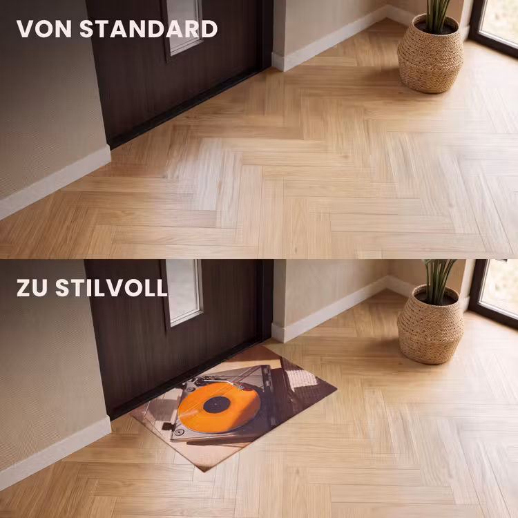 Fußmatte - Plattenspieler – Orange – Musik — 3