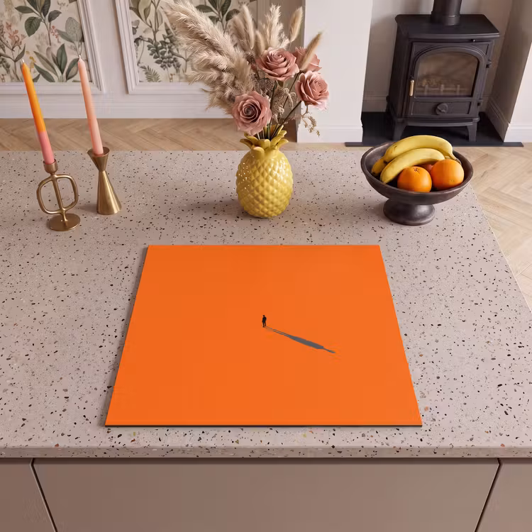 Herdabdeckplatte - Person – Schatten – Orange — 2