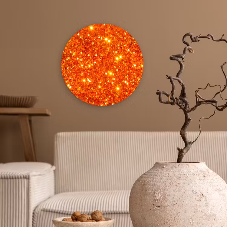 Forexbild Rund - Glitzer – Orange – Abstrakt — 2