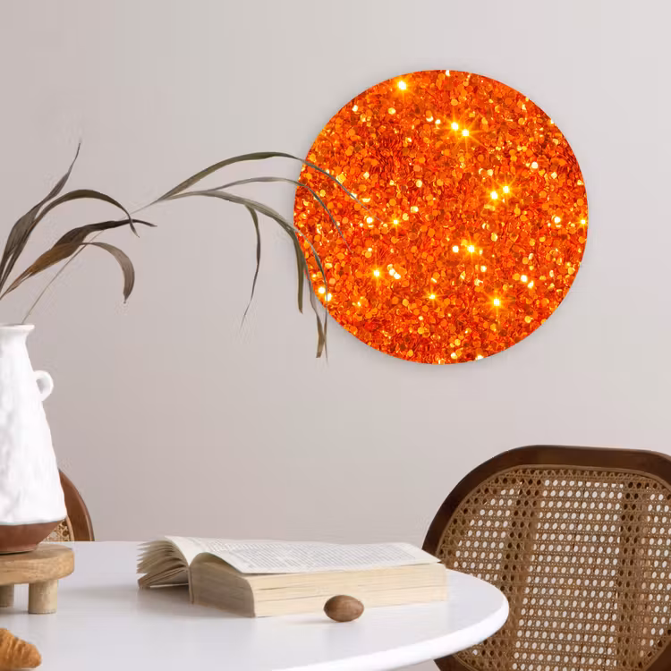Forexbild Rund - Glitzer – Orange – Abstrakt — 4