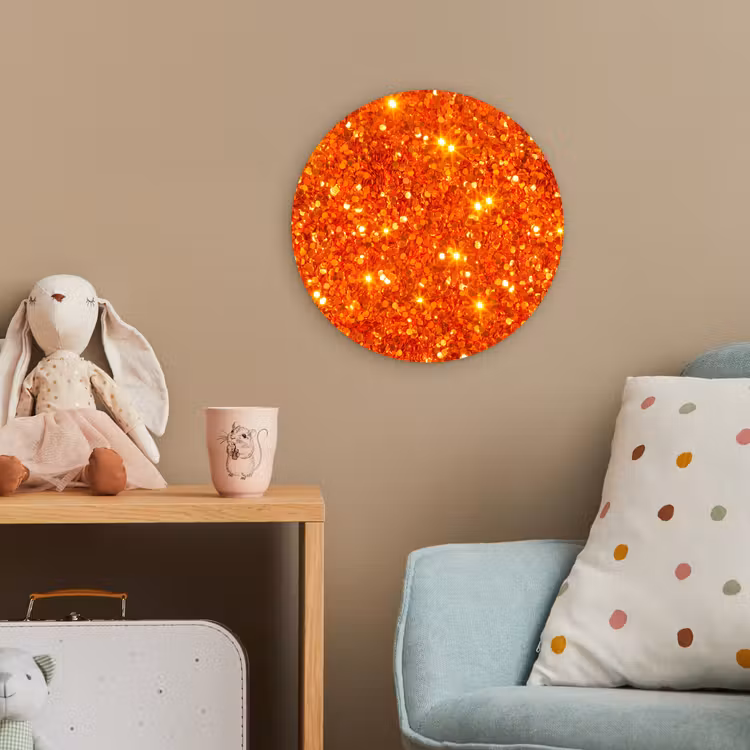 Forexbild Rund - Glitzer – Orange – Abstrakt — 5