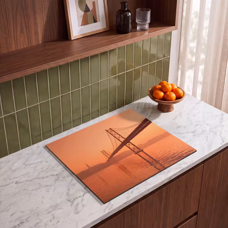 Herdabdeckplatte - Brücke – Wasser – Orange — 8