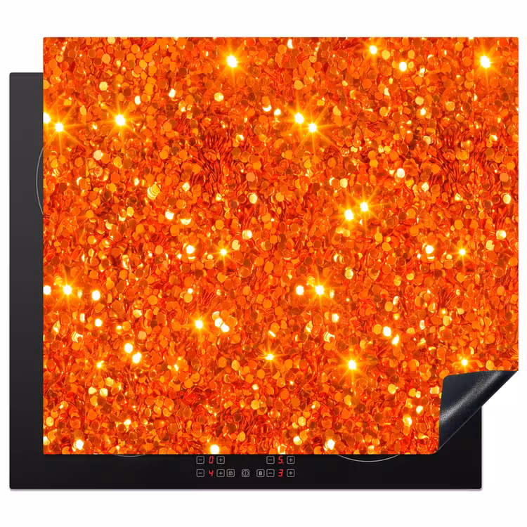 Herdabdeckplatte - Glitzer – Orange – Abstrakt — 1
